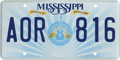 MS license plate AOR816
