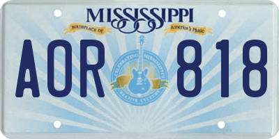 MS license plate AOR818