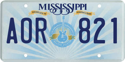 MS license plate AOR821