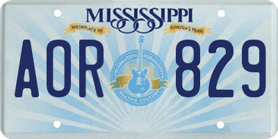 MS license plate AOR829