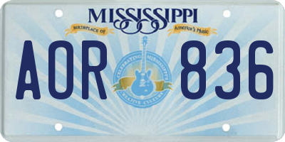 MS license plate AOR836