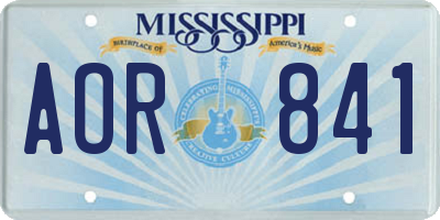 MS license plate AOR841