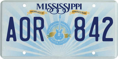 MS license plate AOR842