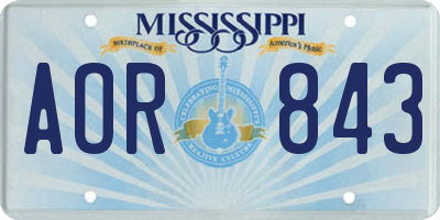 MS license plate AOR843