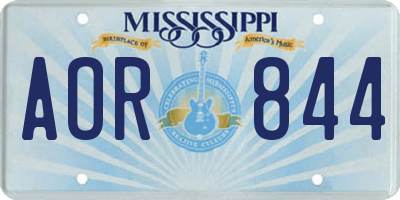 MS license plate AOR844