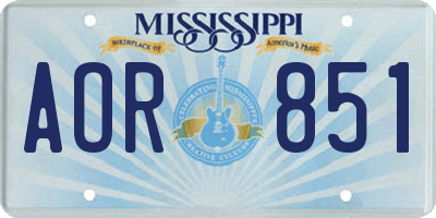 MS license plate AOR851