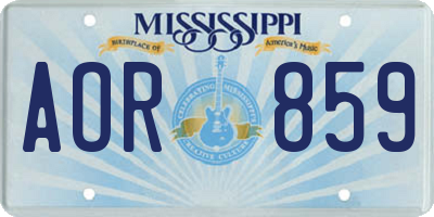 MS license plate AOR859