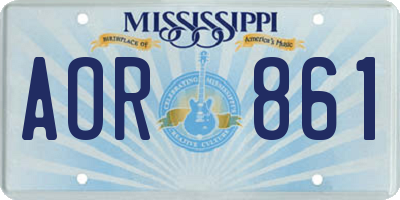 MS license plate AOR861