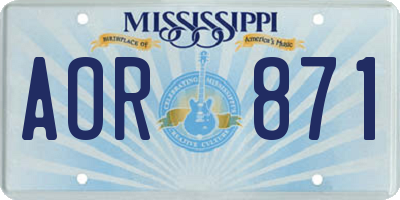 MS license plate AOR871