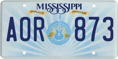 MS license plate AOR873