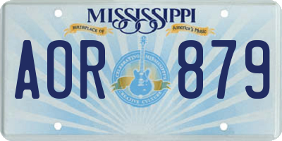MS license plate AOR879
