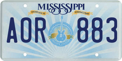 MS license plate AOR883