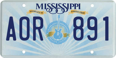 MS license plate AOR891