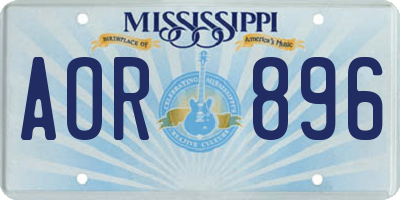 MS license plate AOR896