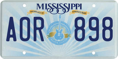 MS license plate AOR898