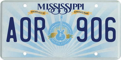 MS license plate AOR906