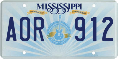 MS license plate AOR912