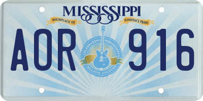 MS license plate AOR916
