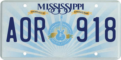 MS license plate AOR918
