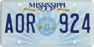 MS license plate AOR924