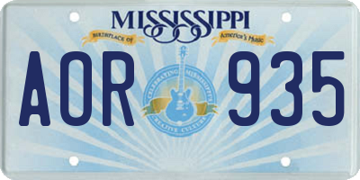 MS license plate AOR935