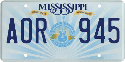 MS license plate AOR945