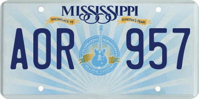 MS license plate AOR957