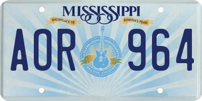 MS license plate AOR964