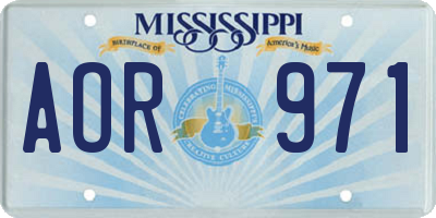 MS license plate AOR971