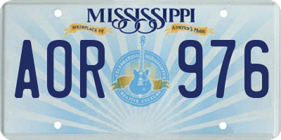 MS license plate AOR976