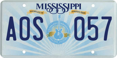 MS license plate AOS057
