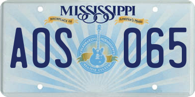 MS license plate AOS065