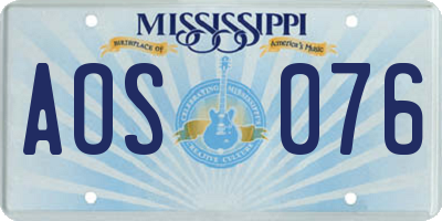 MS license plate AOS076