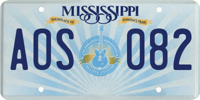 MS license plate AOS082