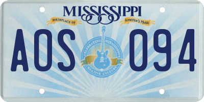 MS license plate AOS094
