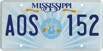 MS license plate AOS152