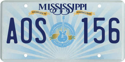 MS license plate AOS156