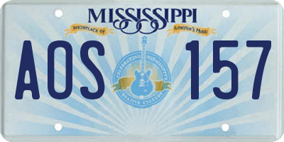 MS license plate AOS157