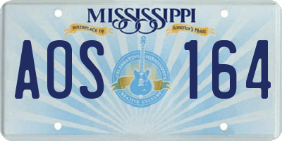 MS license plate AOS164
