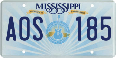 MS license plate AOS185