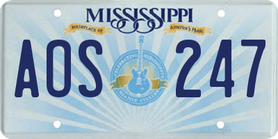 MS license plate AOS247