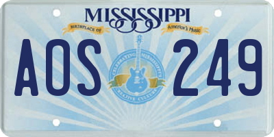MS license plate AOS249