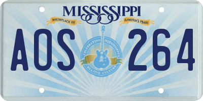 MS license plate AOS264
