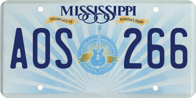 MS license plate AOS266