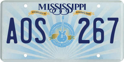MS license plate AOS267