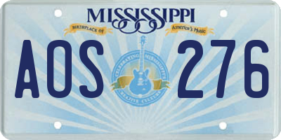 MS license plate AOS276