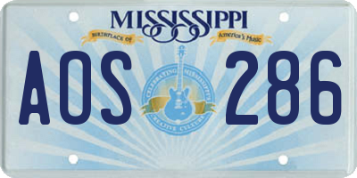 MS license plate AOS286