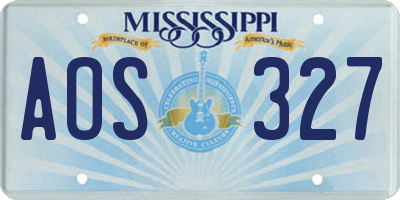 MS license plate AOS327