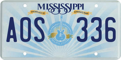 MS license plate AOS336