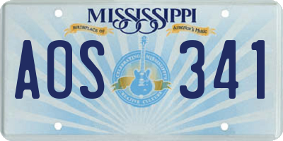 MS license plate AOS341
